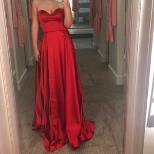 red Jovani prom dress